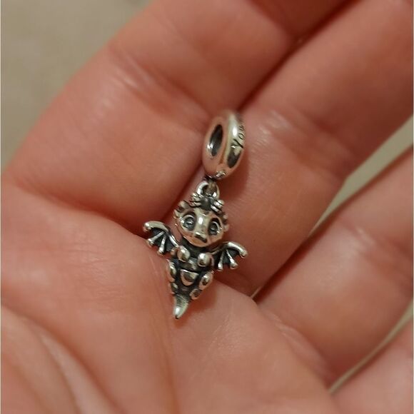925 Sterling Silver Dragon Charm - Picture 7 of 8